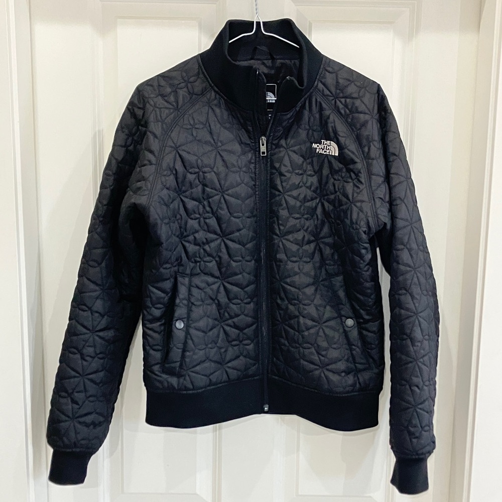 The North Face Women's large, Black Quilted Puffer bomber Jacket